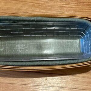 Longaberger Cracker Small Basket+Clear Plastic Protector+Green Liner damaged